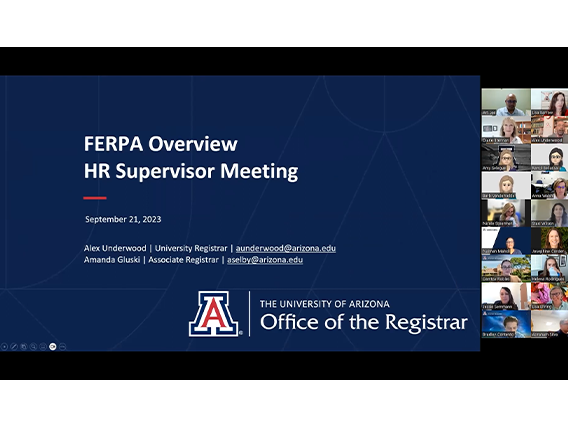 Screenshot of the FERPA Overview HR Supervisor Meeting